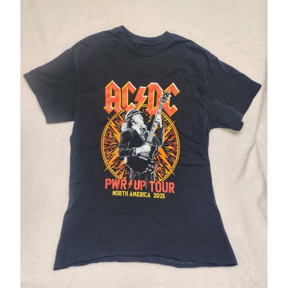 AC/DC Black T-shirt Power Up Tour North America 2025 Men Size M
